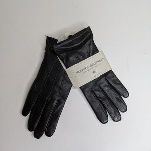 NWT Fownes brothers black leather gloves (m)